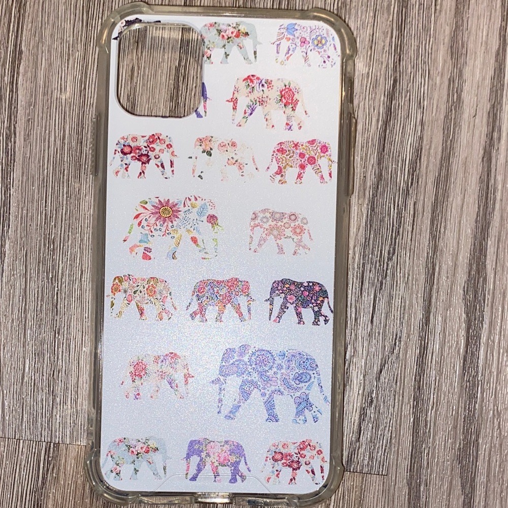 Floral Elephant Pattern Phone Case - Multicolor